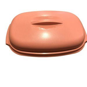 Vtg Tupperware Steamer Set Microwave 3pc Salmon Pink